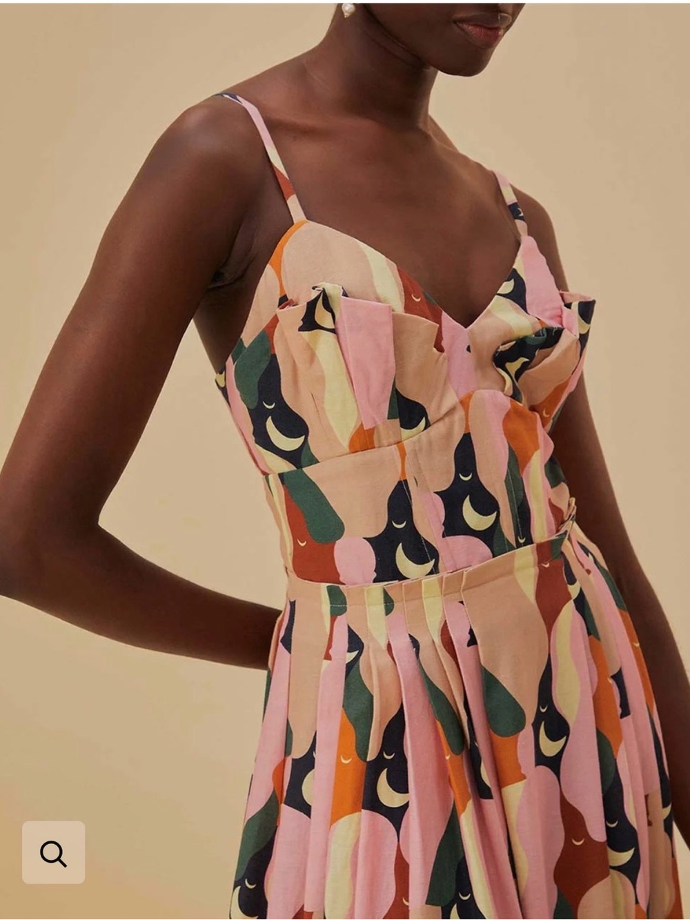 FARM Rio Multicolor Abstract Maxi Dress in Pink, Green, Orange and Navy